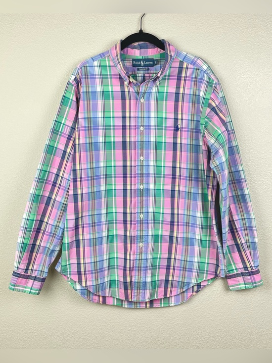 Ralph Lauren Other - Ralph Lauren Men's Large Pastel Madras Plaid Classic Fix Button Down Shirt Oxfor